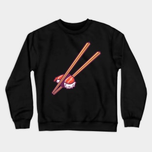 Sushi With Chopstick Cartoon Crewneck Sweatshirt